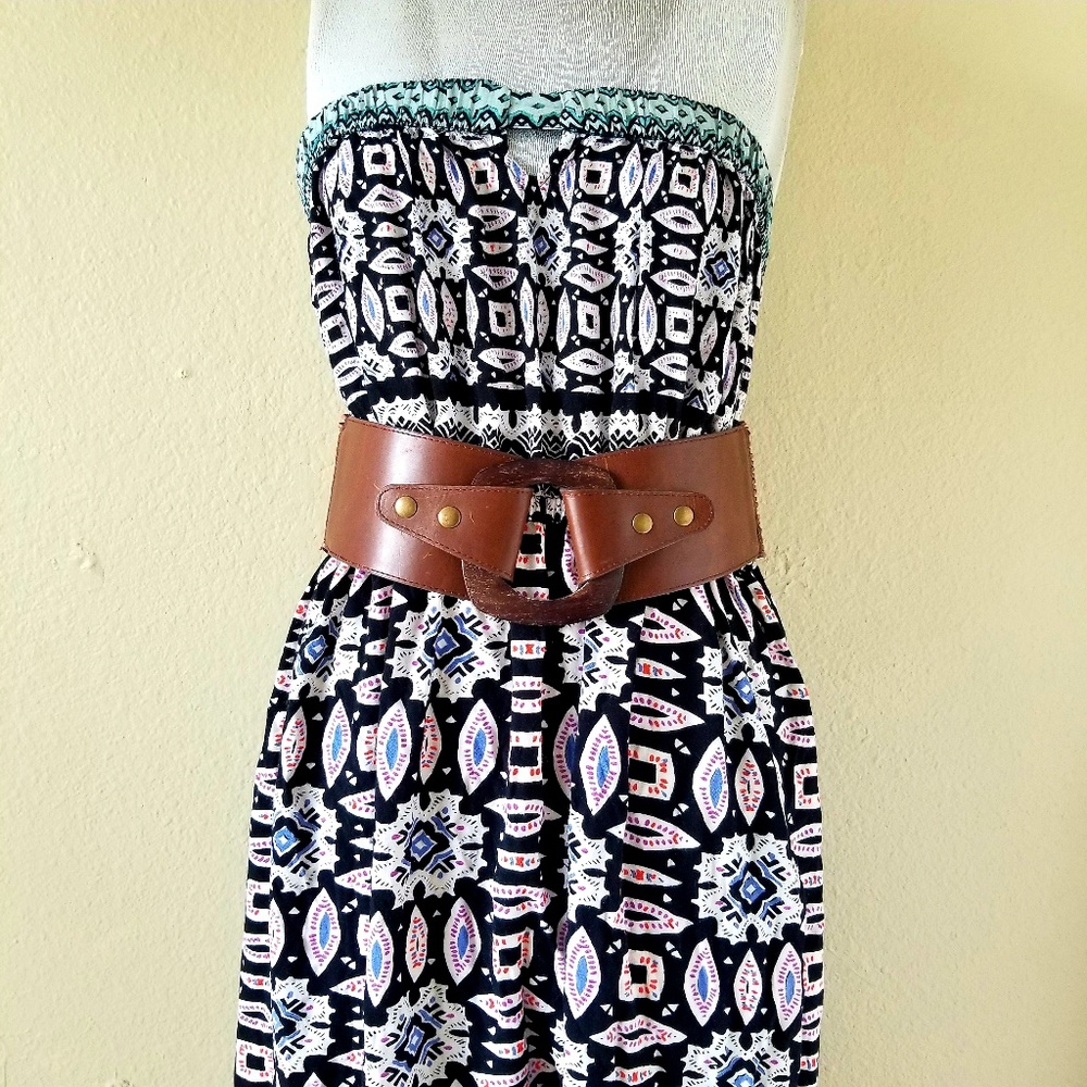 Forever21 Tribal Strapless Maxi Dress